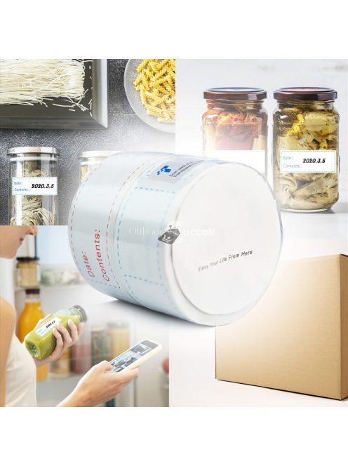 125 lapos, levehető fagyasztócímkék - konyhai élelmiszer-tároló matricák edényekhez és fedőkhöz, kék színben