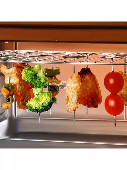 10 db-os élelmiszeripari minőségű rozsdamentes acél BBQ nyárs légkeveréses sütőhöz és sütőhöz