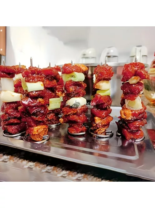 10 db-os élelmiszeripari minőségű rozsdamentes acél BBQ nyárs légkeveréses sütőhöz és sütőhöz