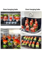 10 db-os élelmiszeripari minőségű rozsdamentes acél BBQ nyárs légkeveréses sütőhöz és sütőhöz