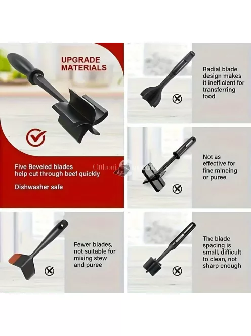 Húsdaráló, Hőálló Aprító Hamburgerhúshoz és Darált Marhahúshoz, Fekete Színben