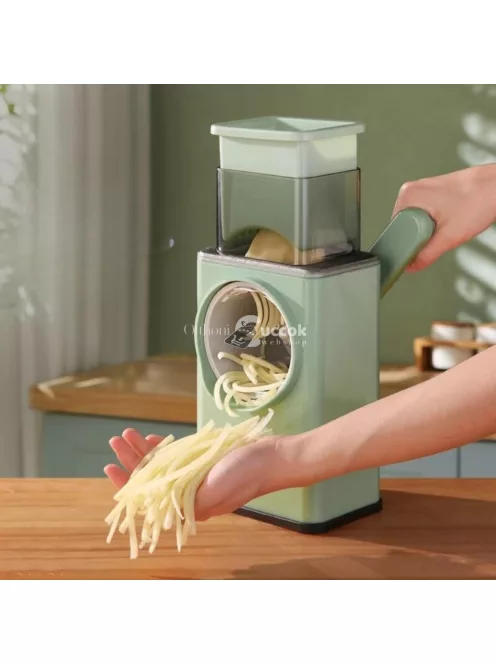 3 az 1-ben kézi forgó reszelő, rozsdamentes acél pengékkel, többfunkciós konyhai eszköz sajt, zöldség és dió reszeléséhez