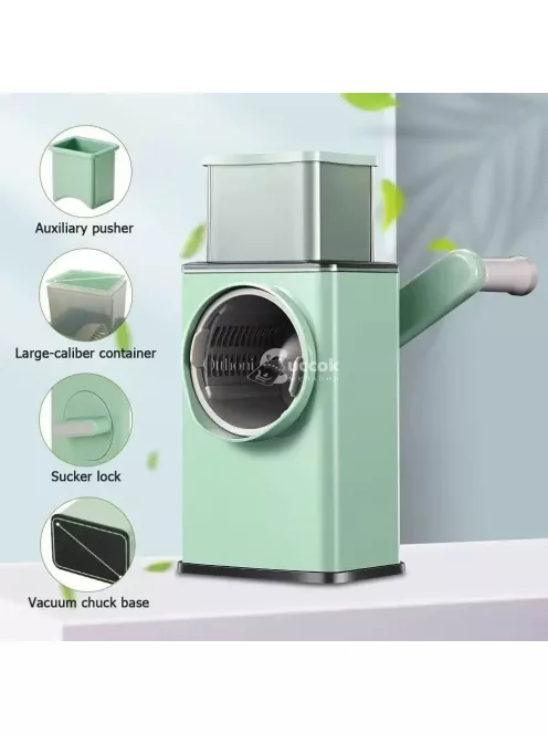 3 az 1-ben kézi forgó reszelő, rozsdamentes acél pengékkel, többfunkciós konyhai eszköz sajt, zöldség és dió reszeléséhez