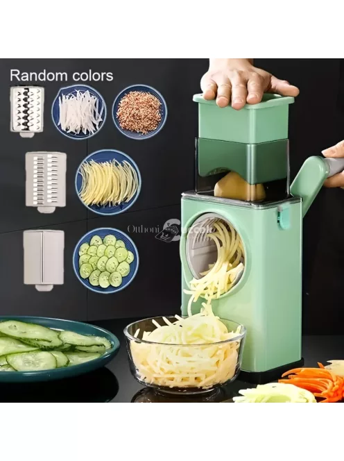 3 az 1-ben kézi forgó reszelő, rozsdamentes acél pengékkel, többfunkciós konyhai eszköz sajt, zöldség és dió reszeléséhez