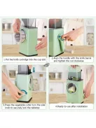 3 az 1-ben kézi forgó reszelő, rozsdamentes acél pengékkel, többfunkciós konyhai eszköz sajt, zöldség és dió reszeléséhez