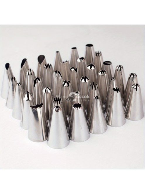 10 darabos Rozsdamentes Acél Tortadíszítő Készlet - DIY Cukormáz Fúvókák Süteményekhez és Péksüteményekhez, Konyhai Sütőeszközök Sütéshez és Dekoráláshoz