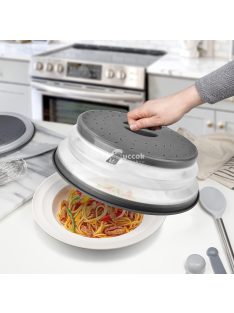   Összecsukható mikrohullámú sütő fröccsenésvédő fedél konyhai használatra