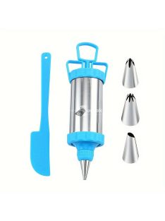   5db / Készlet, Rozsdamentes Acél Jegesítőpisztoly és Desszert Dekorátor Csőpisztoly Készlet, 3db Jegesedő Fúvókákkal, DIY Torta és Sütő Eszközök Konyhai Tészta Szerszámhoz