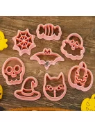 8 darabos Halloween Süteményszaggató és Kiszúró Készlet sütéshez