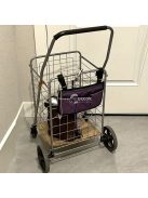 Kerekesszékes tároló táska cipzárral és állítható hevederekkel, Fekete színű, praktikus kiegészítő kerekesszékhez