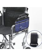 Kerekesszékes tároló táska cipzárral és állítható hevederekkel, Fekete színű, praktikus kiegészítő kerekesszékhez