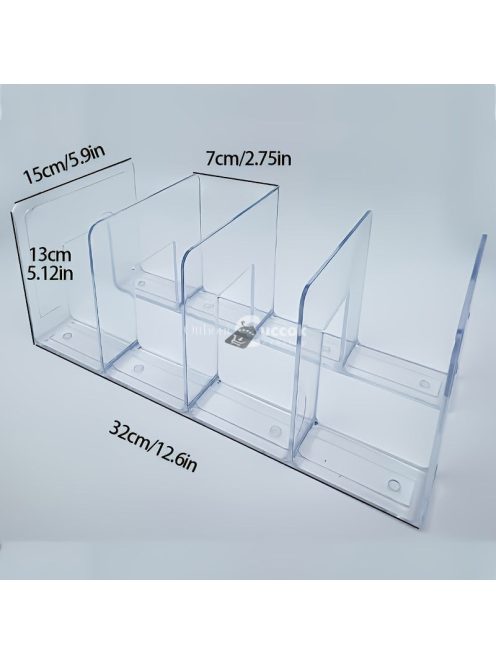 2db Átlátszó Műanyag 4-Rekeszes Táska Szervező Utazáshoz és Tároláshoz