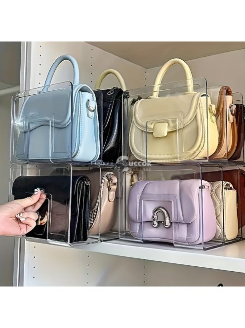 2db Átlátszó Műanyag 4-Rekeszes Táska Szervező Utazáshoz és Tároláshoz