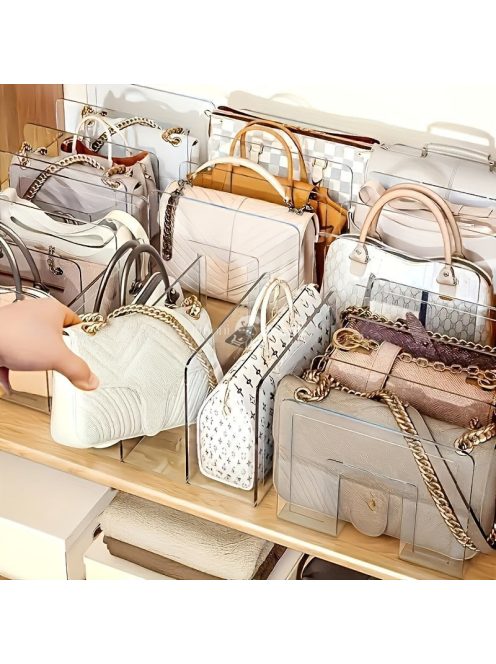 2db Átlátszó Műanyag 4-Rekeszes Táska Szervező Utazáshoz és Tároláshoz