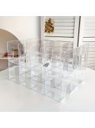 2db Átlátszó Műanyag 4-Rekeszes Táska Szervező Utazáshoz és Tároláshoz