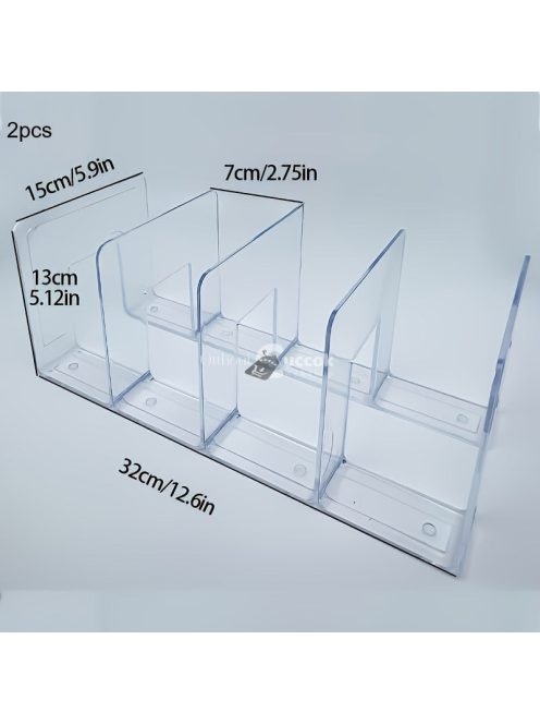 2db Átlátszó Műanyag 4-Rekeszes Táska Szervező Utazáshoz és Tároláshoz