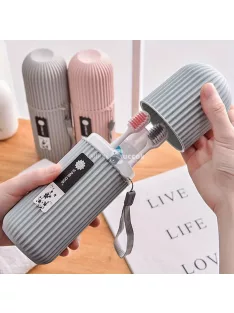   Hordozható fogkefe tartó pohár utazáshoz, rózsaszín színben