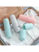 Hordozható fogkefe tartó pohár utazáshoz, rózsaszín színben