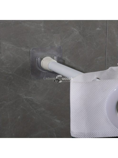 Teleszkópos zuhanyfüggő rúd tartó szett, 4 darabos készlet fürdőszobai kiegészítőként