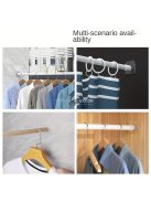 Teleszkópos zuhanyfüggő rúd tartó szett, 4 darabos készlet fürdőszobai kiegészítőként