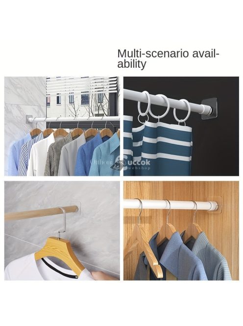 Teleszkópos zuhanyfüggő rúd tartó szett, 4 darabos készlet fürdőszobai kiegészítőként