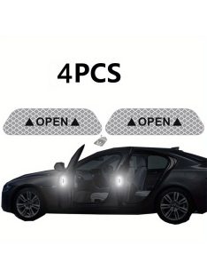   4 Db Zöld Autóajtóra Helyezhető Fényvisszaverő Matrica Szett Biztonsági Jelzéshez