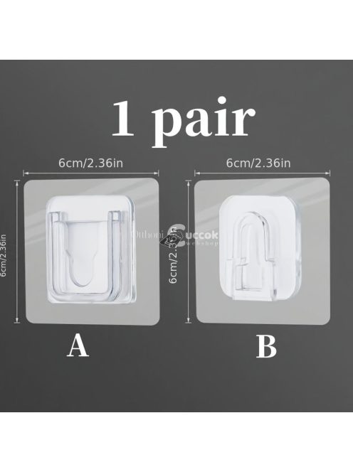 20 darabos kétoldalas öntapadós fali akasztó készlet könnyű tárgyak rögzítéséhez