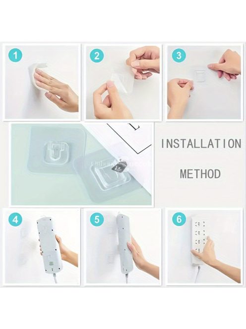 20 darabos kétoldalas öntapadós fali akasztó készlet könnyű tárgyak rögzítéséhez