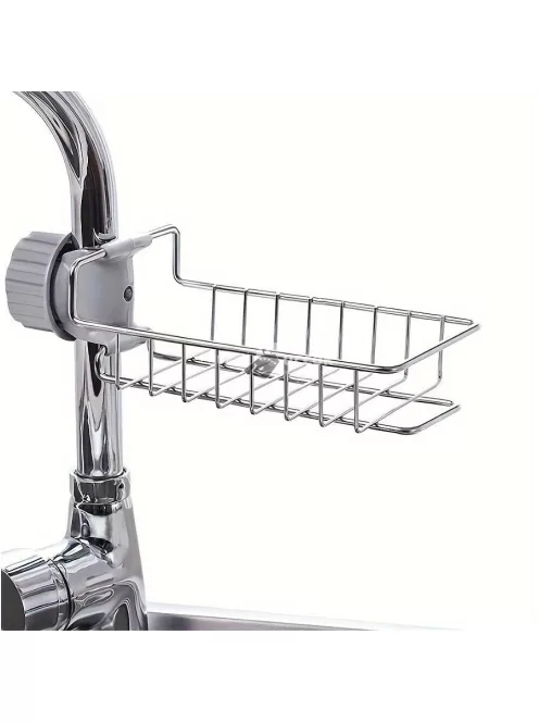 Rozsdamentes acél konyhai csaptelep szivacstartó - Praktikus tároló megoldás a mosogatóhoz