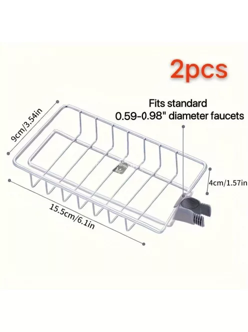 Rozsdamentes acél konyhai csaptelep szivacstartó - Praktikus tároló megoldás a mosogatóhoz