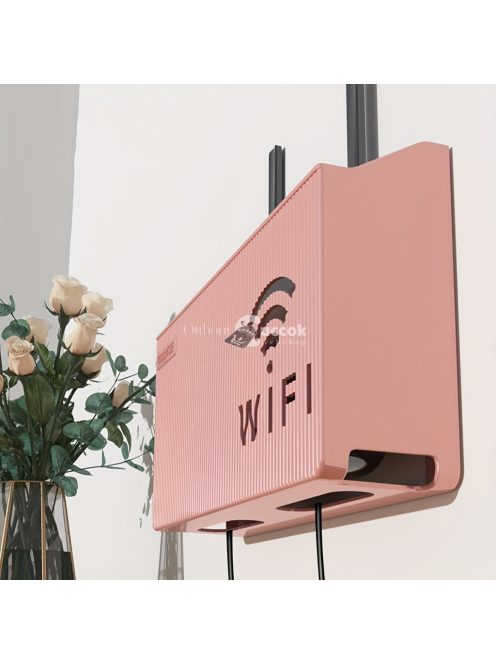 Falra szerelhető router és set top box tároló doboz fehér színben, rendezett kábelezéshez és helytakarékos megoldáshoz