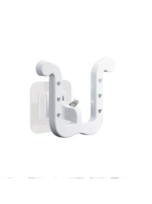 Falra szerelhető fehér papucstartó tároló, három rekesszel