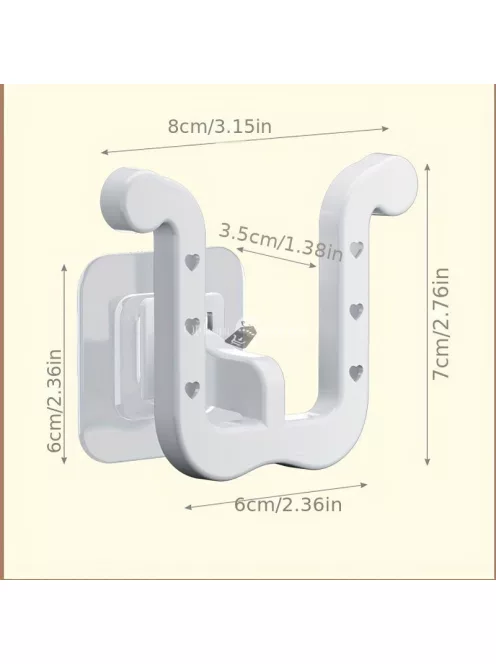 Falra szerelhető fehér papucstartó tároló, három rekesszel