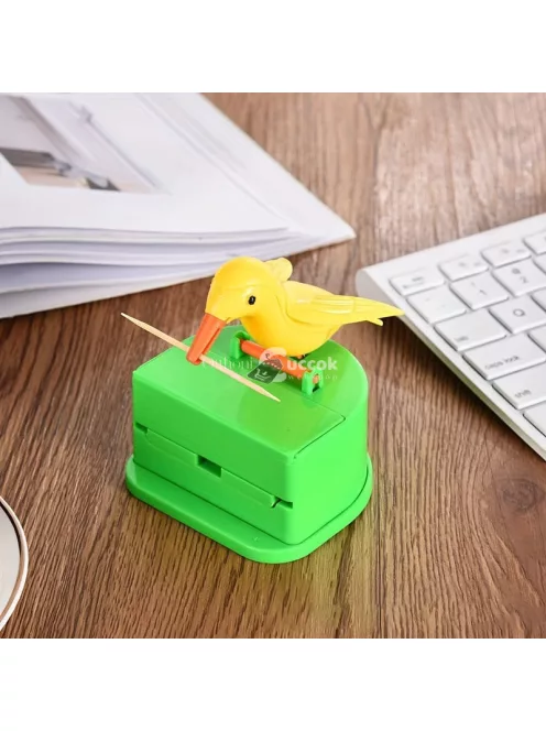 Aranyos madár alakú fogpiszkáló adagoló konyhai asztali dekorációhoz