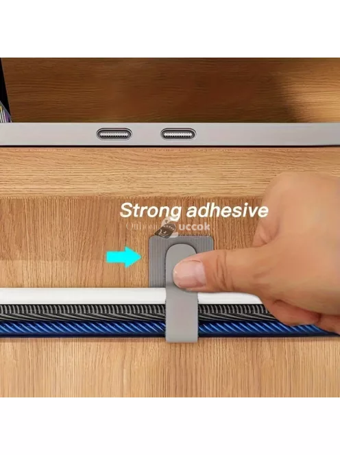 10 darabos szürke kábelrögzítő készlet, íróasztal alatti kábelrendező rendszer