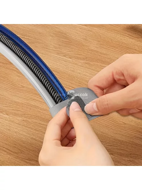 10 darabos szürke kábelrögzítő készlet, íróasztal alatti kábelrendező rendszer