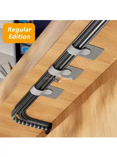   10 darabos szürke kábelrögzítő készlet, íróasztal alatti kábelrendező rendszer