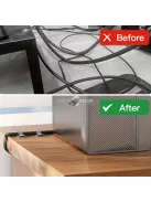 10 darabos szürke kábelrögzítő készlet, íróasztal alatti kábelrendező rendszer