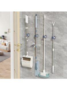   Könnyen Szerelhető Fehér Felmosó és Seprű Tartó, 4 Darabos Csomag