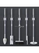 Könnyen Szerelhető Fehér Felmosó és Seprű Tartó, 4 Darabos Csomag