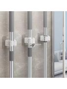 Könnyen Szerelhető Fehér Felmosó és Seprű Tartó, 4 Darabos Csomag