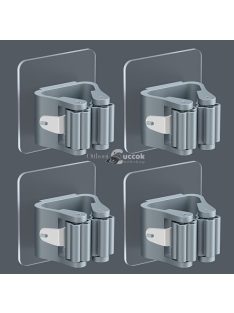   Könnyen Szerelhető Fehér Felmosó és Seprű Tartó, 4 Darabos Csomag