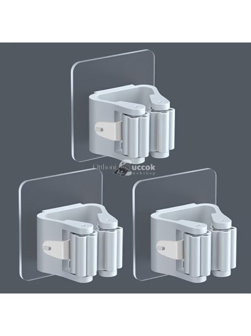 Könnyen Szerelhető Fehér Felmosó és Seprű Tartó, 4 Darabos Csomag