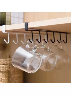   Fehér színű, fém konyhai akasztó - praktikus tárolás és szervezés konyhában