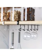 Fehér színű, fém konyhai akasztó - praktikus tárolás és szervezés konyhában