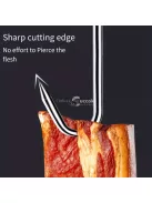 20 db rozsdamentes acél S-horog hús, hal, kolbász és baromfi akasztásához, konyhai és hentes felhasználásra