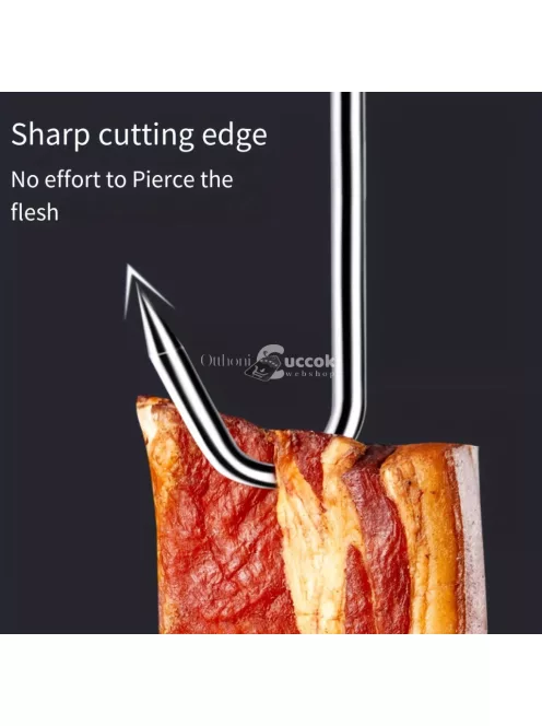 20 db rozsdamentes acél S-horog hús, hal, kolbász és baromfi akasztásához, konyhai és hentes felhasználásra