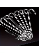 20 db rozsdamentes acél S-horog hús, hal, kolbász és baromfi akasztásához, konyhai és hentes felhasználásra