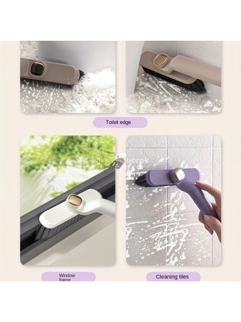 Multifunkciós 360°-ban forgatható tisztítókefe kemény sörtékkel padló- és csempefelületekhez