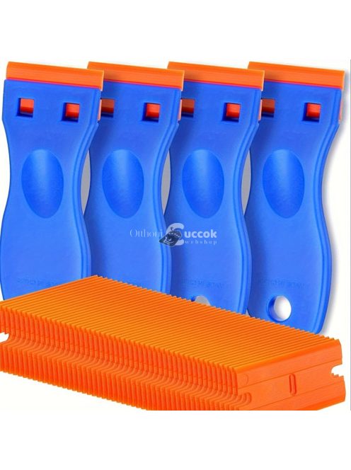 Műanyag Borotvapenge-kaparók Készlet 10 Pengével - Festék- és Ragasztóeltávolító Kaparó Eszköz